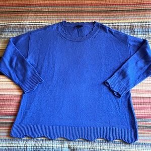 Women’s Talbots Scalloped Edge Cotton Blend Sweater, size large